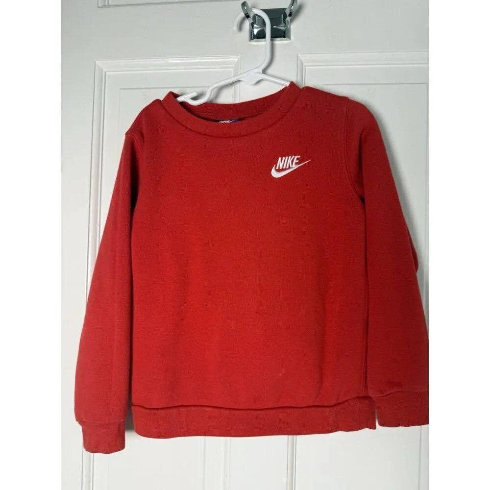 Nike Boys Lot Of 2 Sweatshirts Black Full Zip & Red Crewneck Pullover Side 4 XS